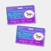 Leerschool basisschool — Aangepast schoolnummer Badge (Voor- en achterkant)