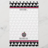 Leerschool — Houndstooth Apple Briefpapier (Voorkant)
