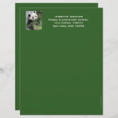 Leerschool — leerlingwezen, Panda, groene trim Custom Briefhoofd (Voorkant / Achterkant)