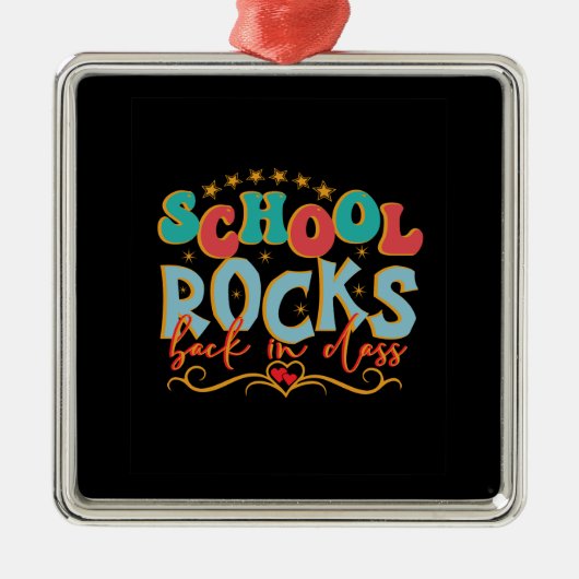 Leerschool loopt terug in de klas metalen ornament (Voorkant)