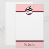 Leerschool - Polka Dot Apple Briefpapier (Voorkant / Achterkant)