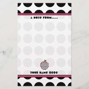 Leerschool - Polka Dot Apple Briefpapier