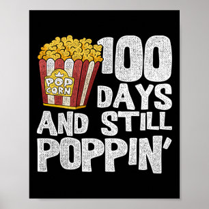 Leerschool-student Popcorn 100 dagen school Poster