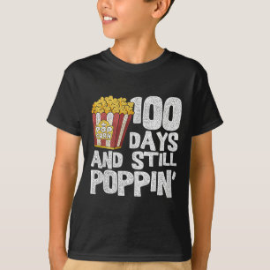 Leerschool-student Popcorn 100 dagen school T-shirt