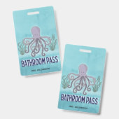 Leerschool Zee Octopus Bathroom Pass Badge (Voor- en achterkant)