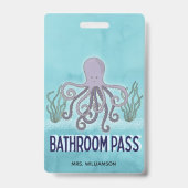 Leerschool Zee Octopus Bathroom Pass Badge (Achterkant)