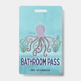 Leerschool Zee Octopus Bathroom Pass Badge