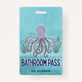Leerschool Zee Octopus Bathroom Pass Badge