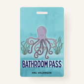 Leerschool Zee Octopus Bathroom Pass Badge (Achterkant)