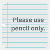 Leerschrapers - potlood alleen gelamineerd papier vierkante sticker (Voorkant)