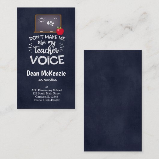 Leerstem Visitekaartje (Voorkant / Achterkant)