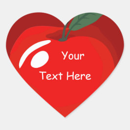 Leerster Red Apple Heart Shape Sticker