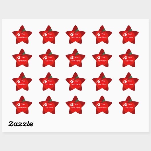 Leerster Red Apple Star Shape Sticker (Vel)