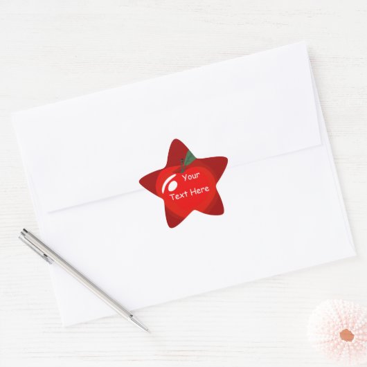 Leerster Red Apple Star Shape Sticker (Envelop)