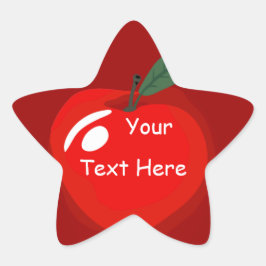 Leerster Red Apple Star Shape Sticker