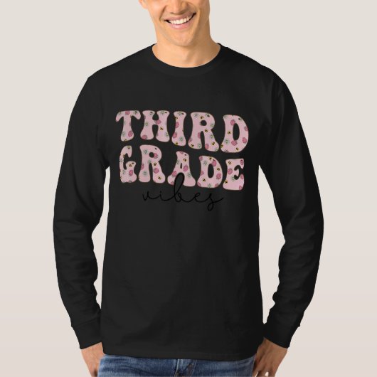 Leerster Vibes Pink Groovy Kind van de derde klas T-shirt (Voorkant)