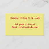 Leerstudenten Visitekaartje (Achterkant)