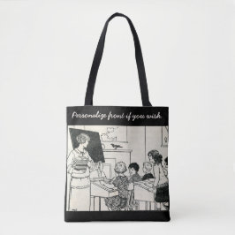 Leertassen met oud beeld tote bag