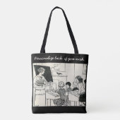 Leertassen met oud beeld tote bag (Achterkant)