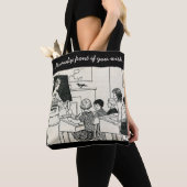 Leertassen met oud beeld tote bag (Dichtbij)