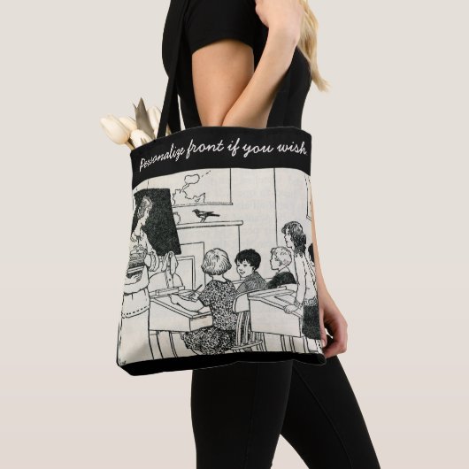 Leertassen met oud beeld tote bag (Dichtbij)