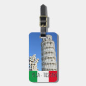 Leertoren van het beeld van Pisa en Putti Fountain Bagagelabel (Voorkant verticaal)
