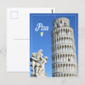 Leertoren van het beeld van Pisa en Putti Fountain Briefkaart (Voorkant / Achterkant)