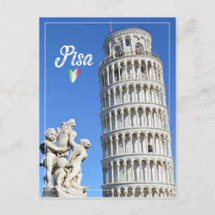 Leertoren van het beeld van Pisa en Putti Fountain Briefkaart