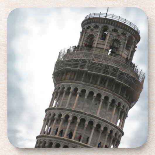 Leertoren van Pisa Bier Onderzetter (Voorkant)