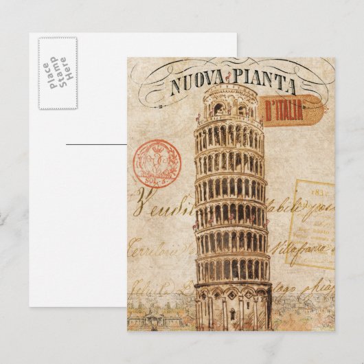 Leertoren van Pisa Briefkaart (Voorkant / Achterkant)