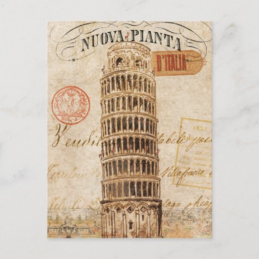 Leertoren van Pisa Briefkaart (Voorkant)