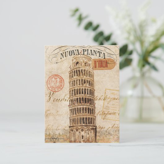  Leertoren van Pisa Briefkaart (Staand voorkant)