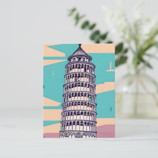 Leertoren van Pisa Briefkaart (Staand voorkant)