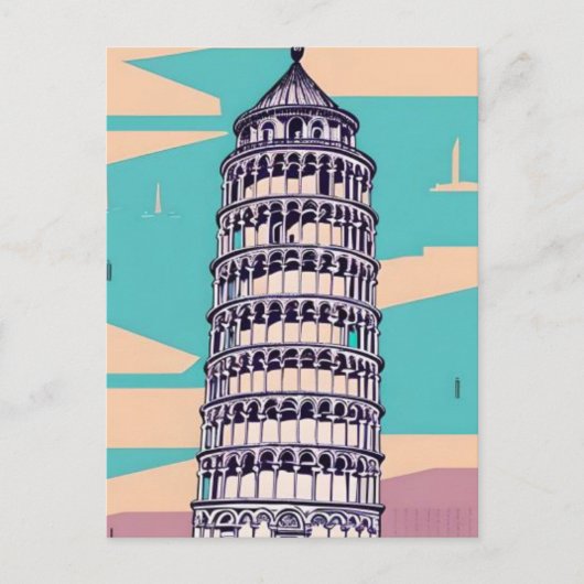 Leertoren van Pisa Briefkaart (Voorkant)