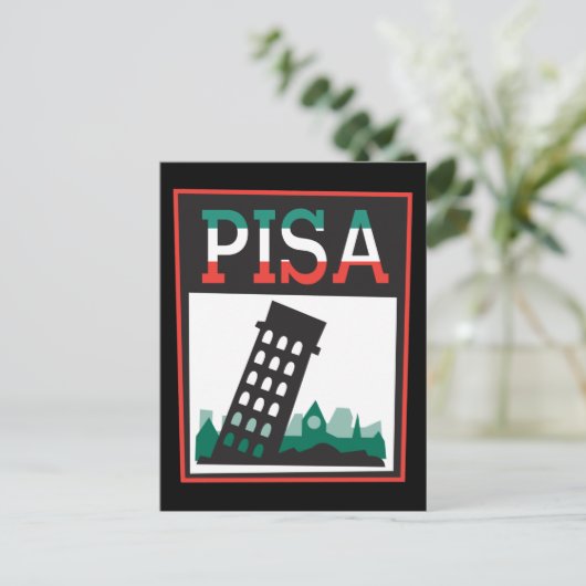 Leertoren van Pisa Briefkaart (Staand voorkant)