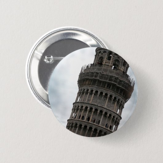Leertoren van Pisa Ronde Button 5,7 Cm (Voorkant /achterkant)
