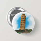Leertoren van Pisa Ronde Button 5,7 Cm (Voorkant /achterkant)
