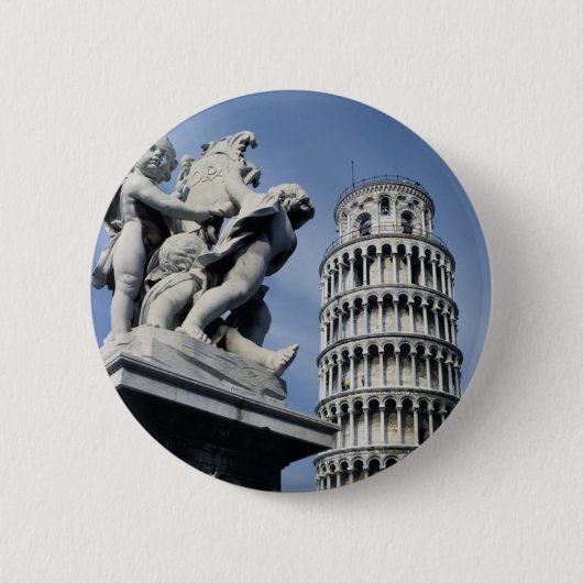 Leertoren van Pisa Ronde Button 5,7 Cm (Voorkant)