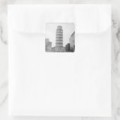 Leertoren van Pisa Vierkante Sticker (Tas)