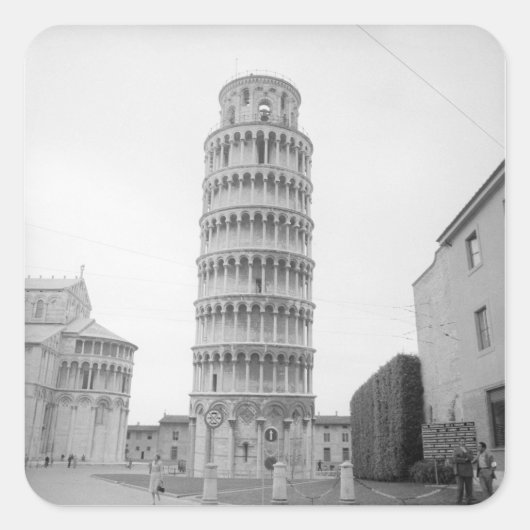 Leertoren van Pisa Vierkante Sticker (Voorkant)