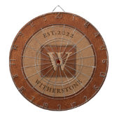 Leerverf Ton Tan Kastanje Bruin Dartbord (Voorkant)