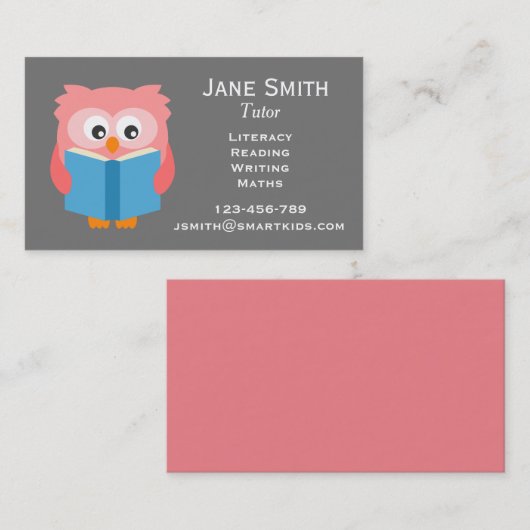 Leerwerk voor freelance-leraren visitekaartje (Voorkant / Achterkant)