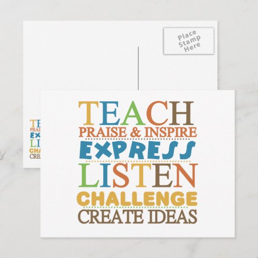 Leerwoorden om mee te leven briefkaart (Voorkant / Achterkant)