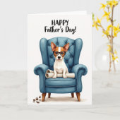 Leerzame Pup Vaderdag kaart (Gele Bloem)