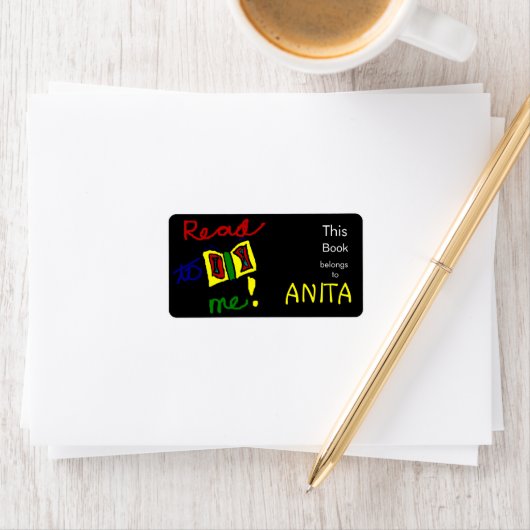 Lees aan mij - Gepersonaliseerde rechthoekige boek Etiket (Insitu)