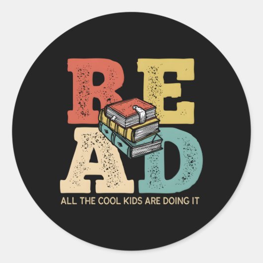 Lees alles zijn leesboeklezers ronde sticker (Voorkant)