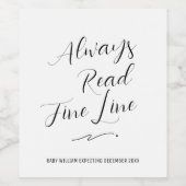 Lees altijd de Fine Print Baby aankondiging Wijn Etiket (Enkel label)