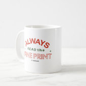 Lees altijd de kleine lettertjes van Zwangerschap  Koffiemok (Voorkant links)