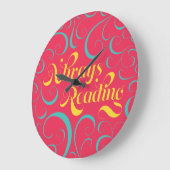 Lees altijd helderroze blauwe gele cirkels grote klok (Hoek)