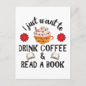 Lees boek en Drink koffie Briefkaart (Voorkant)